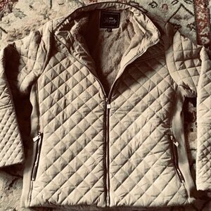 ROYALTY FOR ME Women's Quilted Jacket Beige Sz XL